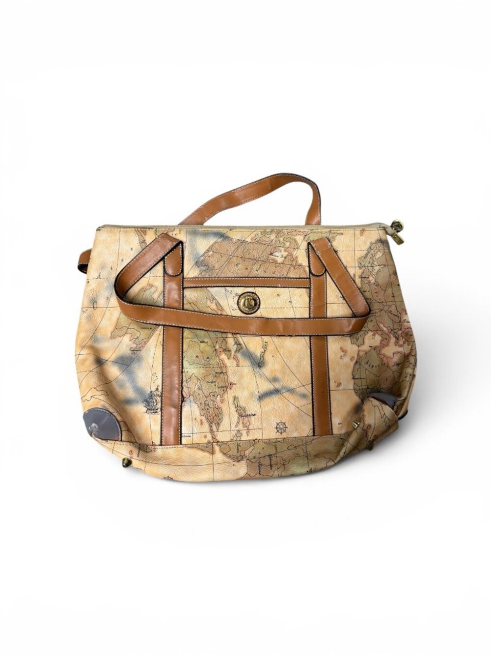 Kalia Collection Vintage World Map Retro Travel Duffel & Shoulder Bag (1A)